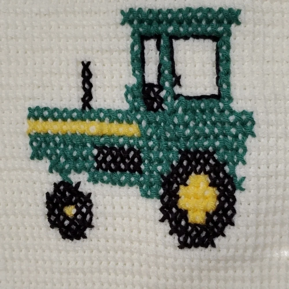 Handmade Grannycore Boys Baby blanket vivid colors